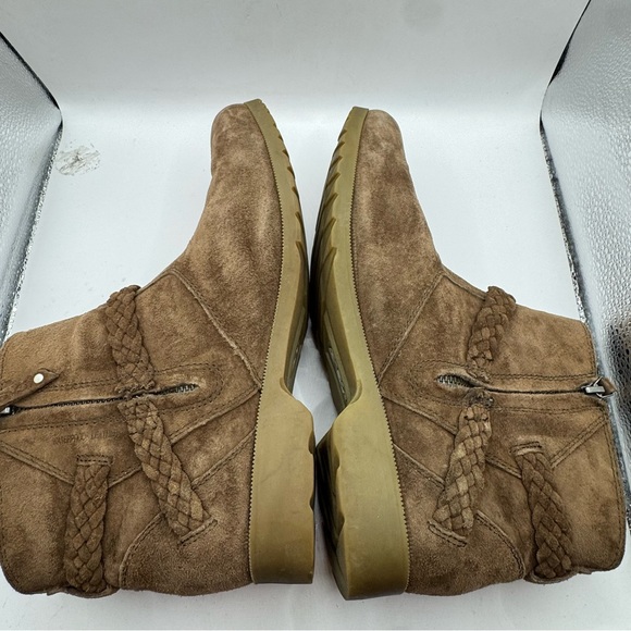 Teva waterproof brown suede leather braided buckle ankle boots flat 10 - Picture 7 of 12